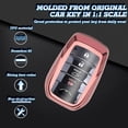 thumbnail image 6 of Xotic Tech Pink Soft TPU Key Fob Shell Full Cover Case, Compatible with Toyota Land Cruiser Sienna Venza Fortuner Rav4 prime Smart Keyless Entry Key, 6 of 7
