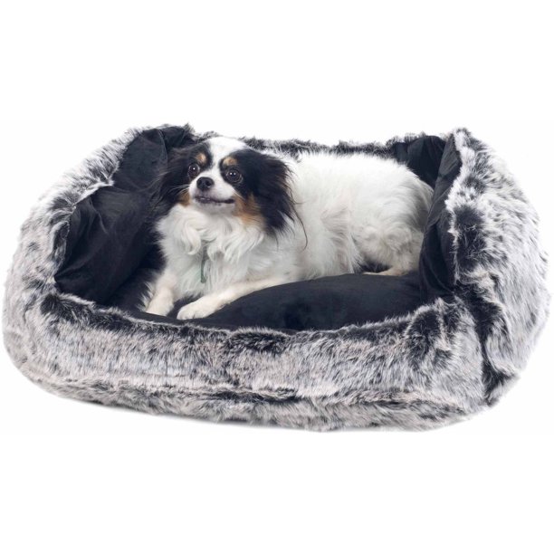 Petmaker Faux Fur Black Mink Dog Bed