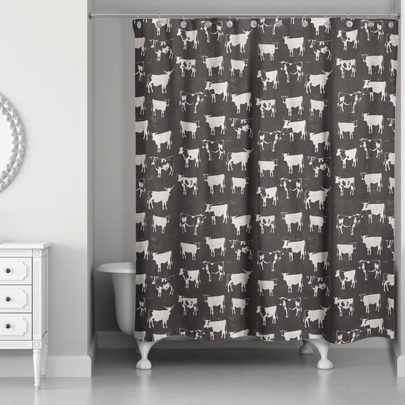Creative Products Cow Block Print 71 x 74 Shower Curtain