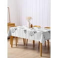 thumbnail image 3 of Black Dandelion Rectangle Tablecloth, Spring Country Modern Minimalist Flower Waterproof & StainResistant Tablecloth, Washable Oil-proof Table Cover for Dining/Party/Wedding/Camping/Buffet 54x108 In, 3 of 9