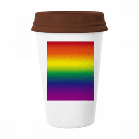 

Gradient LGBT Rainbow Mug Coffee Drinking Glass Pottery Cerac Cup Lid