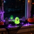 thumbnail image 5 of Dmlowu Halloween Decor Indoor Party Favors - 3 Pack Mini Ghosts Glow in The Dark, Tiny Resin Statue Ornaments Ghost Decor for Shelf Desk Mantel Home, 5 of 6