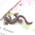 thumbnail image 4 of Hermosos broches de animales, chapados en oro rosa y platino, con cristales brillantes y alfileres de ojo de gato rosa., 4 of 5