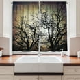 thumbnail image 2 of Ambesonne Horror Kitchen Curtains, Grunge Branches Twilight, 55"x39", Sepia Black, 2 of 3