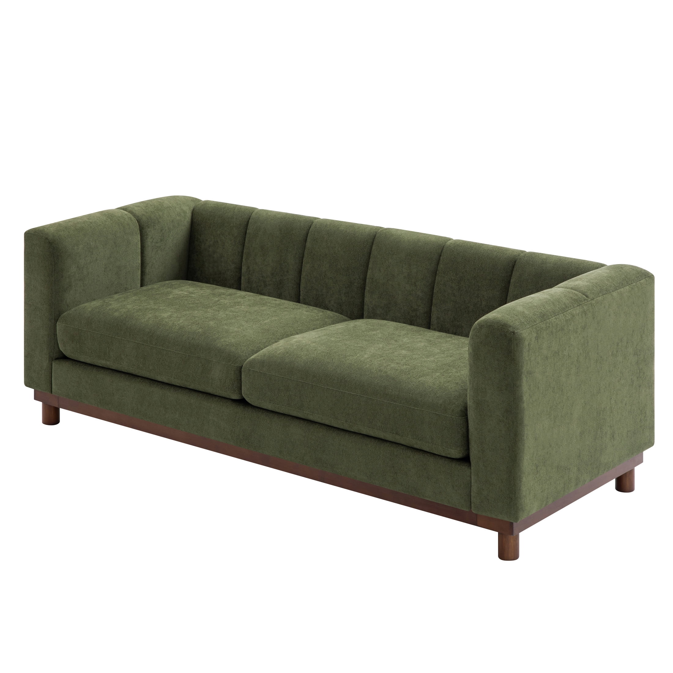 Christopher Knight Home 78.7" Chenille Loveseat Sofa, Modern Upholstered Couch with Square Arms, Green