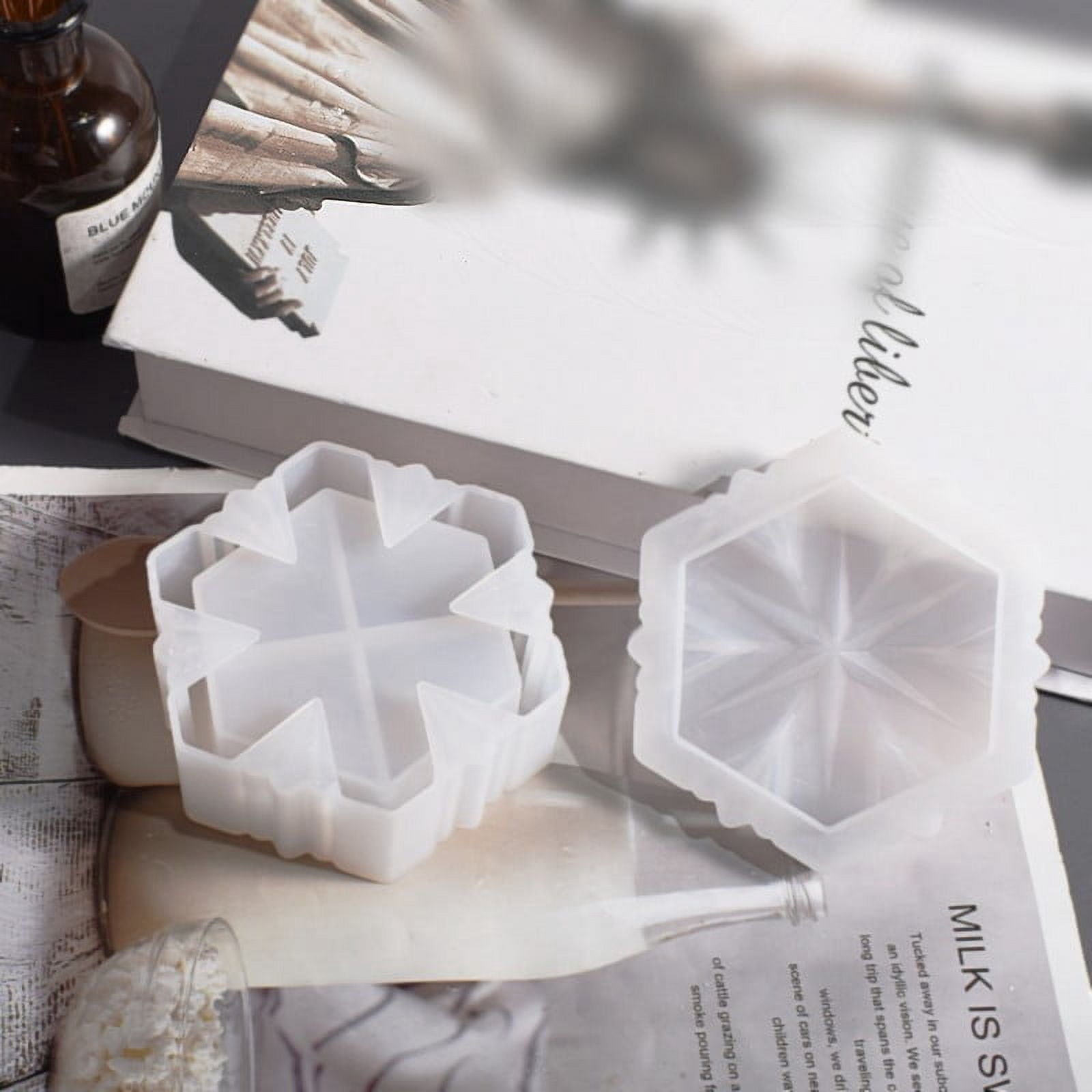 1PC Hexagonal Star Storage Box Silicone Mold, Crystal Epoxy Mold with Lid, Used for Epoxy Resin Jewelry Container Mold, Jewelry Home Decoration