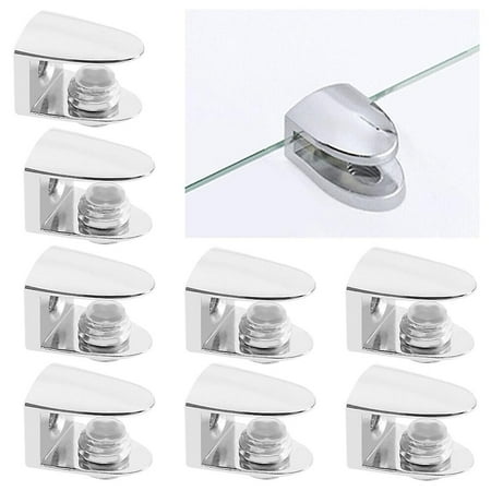 

8Pcs Glass Clamp - Adjustable Zinc Alloy Glass Clip Wall Mounting Shelf Clamp Holder for Staircase Handrail