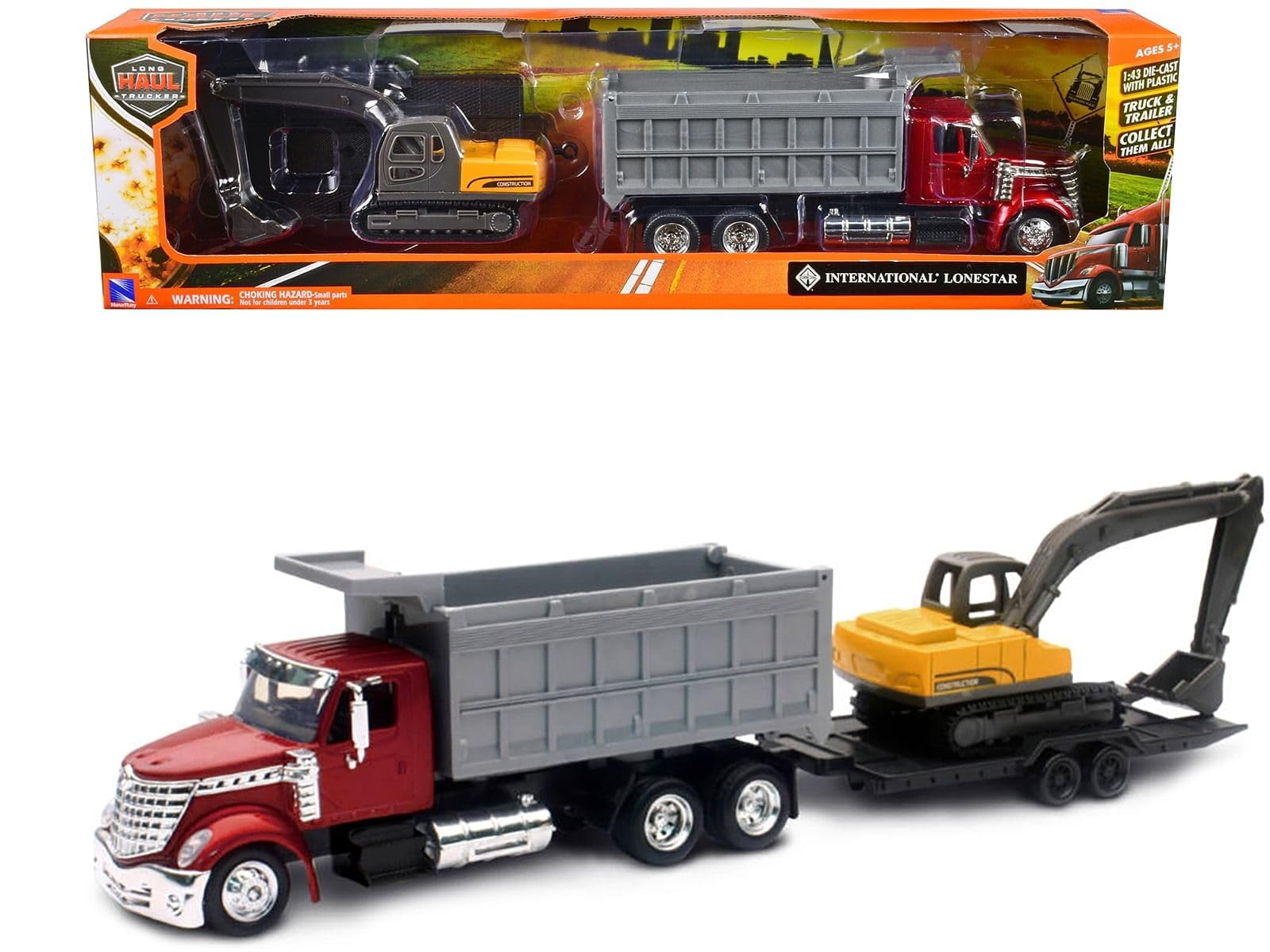 Peterbilt 387 Flatbed w/Forklift & Hay Bale Diecast 1:43