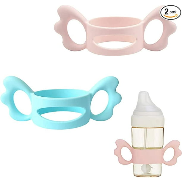 Agarre de biberón de silicona, Agarre de biberón de silicona, Agarre de biberón de silicona, Agarre de biberón de cuello ancho, Diseñado para adaptarse al agarre de la mano del bebé. JM