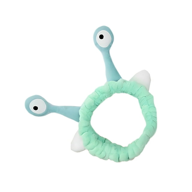 Minnieouse Diadema de felpa con orejas de caracol, robusta y duradera, adorable para lavarse la cara, diadema verde claro Type3 NO3