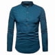 thumbnail image 1 of New Shirt Men Fashion Slim Fit Long Sleeve Mens Shirt Solid Color Henley Collar Casual Shirts Men Cotton Comfortable Tops Man, 1 of 5