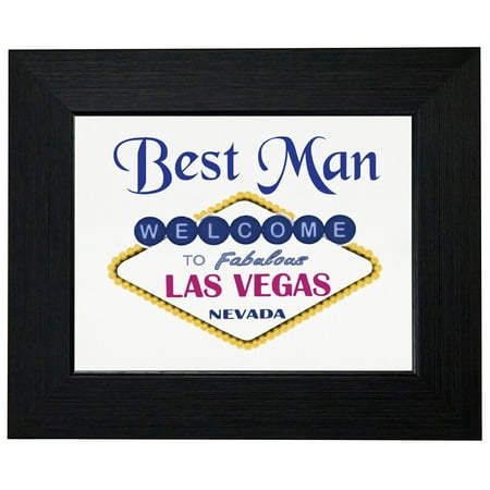 Best Man Bachelor Party Las Vegas Nevada Framed Print Poster Wall or Desk Mount (Best Las Vegas Hookers)