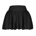 ShomPort Bubble Skirt for Women High Waisted Zipper Mini Skirt Ruffle ...