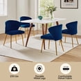 thumbnail image 4 of Tina's Home Velvet Dining Chairs Set of 4 Wingback Upholstered Accent Side Chairs Metal Legs Home Living Room Kitchen Navy, 4 of 10