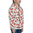 thumbnail image 5 of Naloa Strawberries Teenage Zipper Hoodie, Long Sleeve Zip Up Hoodies Casual Jackets Tops for 7-12 Years-Small, 5 of 6