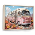 thumbnail image 2 of Designart "Desert Getaway with Pink Camping Van I" Landscapes Framed Wall Art - Country Pink Camping Travel Entryway Framed Wall Art, 2 of 6