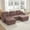 Rose Dust, variant on Mintazer 105" Chenille Cloud 3-Seater Modular Sectional Sofa with 2 Movable Ottoman & Round Pillows, U-Shaped Ergonomic Sofa Couch for Living Room, Apartment, Cream