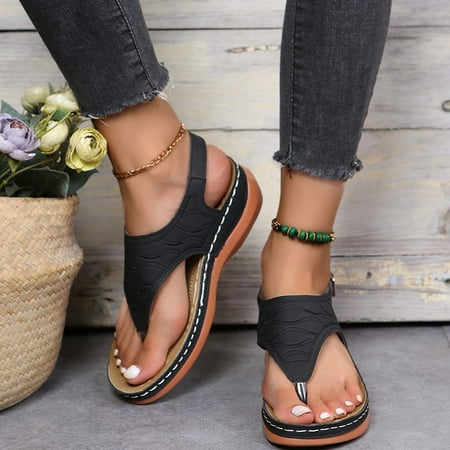 Sandals Women Summer Mid Wedge Heels Sandals Casual Summer Shoes Women Wedge Sandal Low Wedges Heeled A3