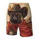 thumbnail image 4 of Balery Western French Bulldog Cowboy Traje de Baño Estilo Hawaiano para Hombre, Shorts de Secado Rápido con Bolsillos-Medium, 4 of 6
