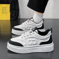 thumbnail image 3 of Men'S White Breathable Height-Increasing Platform Sneakers | Slip-Resistant Durable Lightweight Running Shoes, Student Campus Daily Outfit, Upper， Autumn New Fashion Versatile Sports Casual Shoes, 3 of 5