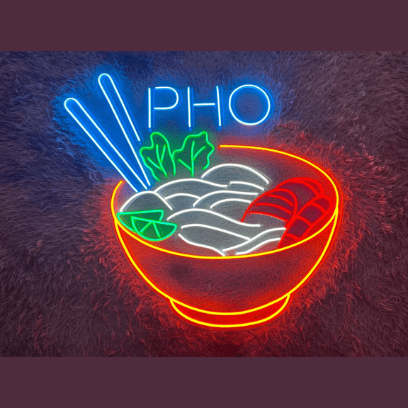 Craftnamesign Pho Neon Sign, Pho Restaurant Decor, Pho Store LED Sign