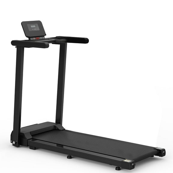 Folding Treadmill with Handles 2.5HP Foldable Treadmill with LED Display 300 LBS Capacity Running Machine for Home Small Spaces