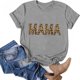 thumbnail image 4 of Mujer Primavera Verano Día de la madre Color sólido Impresión de letras Manga corta Cuello redondo Casual Para OAVQHLG3B Store lin121212, 4 of 5