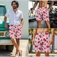 thumbnail image 5 of Psesaysky Cute Women's High Leg Drawstring Bikini Sets,Mens Swim Trunks with Pockets,Couples Matching Clothes for His and Her, Strawberry, 5 of 7