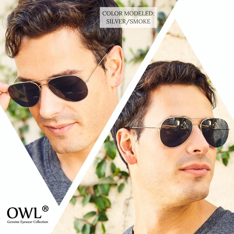 OWL Polarized Aviator Sunglasses Black Metal Frame for Men  display picture 3