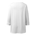 thumbnail image 5 of Fgnfyis T Shirts For Women Summer 3/4 Sleeve V Neck Long Sleeved Casual Loose Fitting Solid Color Top Womens Long Sleeve Tops White XL, 5 of 5