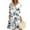 White, variant on WTOBBY Women's Fashionable V-Neck Button Front 3/4 Sleeve Floral Dress, Functional Sundress with Cuff Detail and Pockets for Practicality,Black L