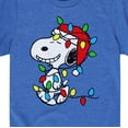 thumbnail image 3 of Peanuts - Snoopy Wrapped in Christmas Lights - Toddler And Youth Short Sleeve Graphic T-Shirts, 3 of 6