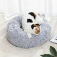 thumbnail image 2 of Plush Pet Nest Fall and Winter Cotton Mat for Kittens Chihuahua Universal Dog and Cat Long Hair Nest Round Donut Plush Dog Bed (Diameter 40cm), 2 of 7