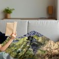 thumbnail image 3 of Grape Soft Flannel Fleece Blanket, Rows of Wine Fruits in Tuscany Italy Organic Natural Harvest Countryside, Cozy Plush for Indoor and Outdoor Use, 60" x 80", Avocado Green Ceil Blue, by Ambesonne, 3 of 5