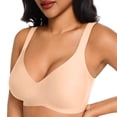 thumbnail image 2 of Iugvhana Seamless Bras for Women No Underwire Push Up Bras Comfortable Full Coverage Wireless Bras Breathable Full Support Daily Bra Beige XXL, 2 of 6