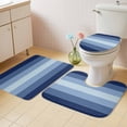 thumbnail image 2 of Navy Blue Ombre Bath Mat 3 Piece Bathroom Rug Set, Gradient Navy Blue Woods Farmhouse Non Slip Bath Rug Contour Mat and Toilet Lid Cover, Absorbent Shower Mats Soft Bath Rugs and Mats Sets, 2 of 8