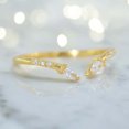thumbnail image 2 of Minimalist Open Gap Wedding Band Marquise and Round Moissanite Engagment Band Half Eternity Band, Stackable Matching Band For Women, 2 of 3