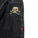 thumbnail image 3 of JNCO-pantalones vaqueros holgados para hombre y mujer, Pantalón ancho de cintura alta, Harajuku, Hip Hop, Retro, bordado con gráfico de calavera, 3 of 5