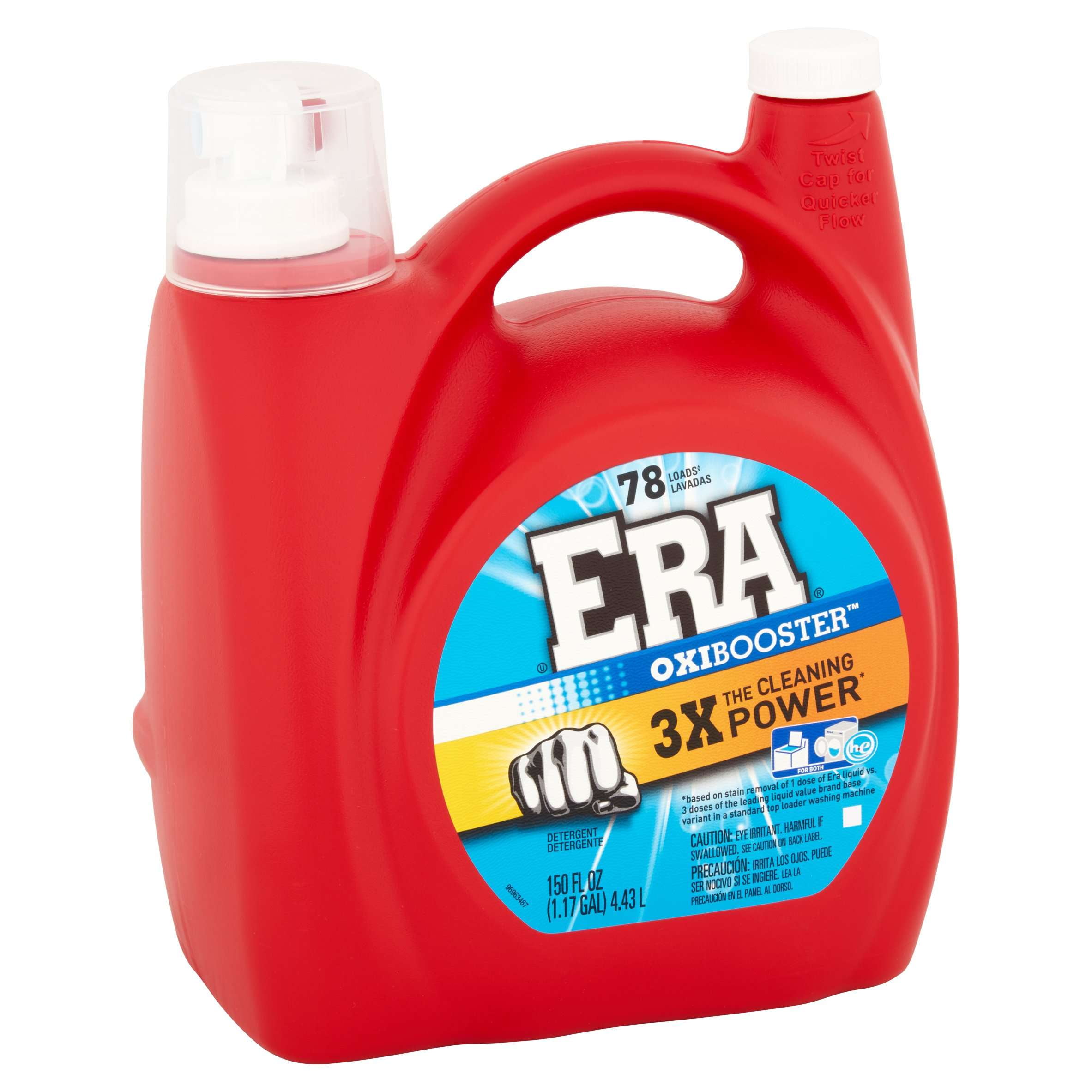 Era Oxibooster Liquid Laundry Detergent 78 Loads 150 Fl Oz Era Oxibooster Liquid Laundry Detergent 78 Loads 150 Fl Oz