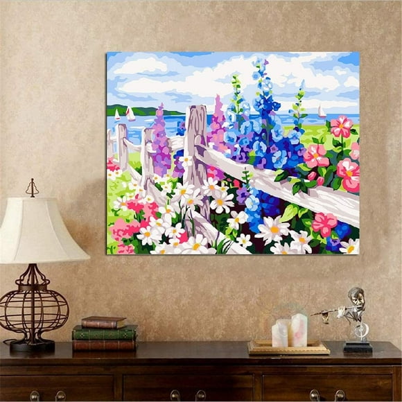 DIY Paint by Numbers Kit for Adults-Flowers|DIY Paint by Numbers