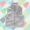 thumbnail image 2 of Winter Deal! Kctiaxy Gray Toddler Vest Causal Girls Boys Sleevless Stand Collar Fleece Vest Solid Color Zipper Thickened Fleece Jacket Fall Winter Warm Outerwear with Pockets 3-12 Years, 2 of 6