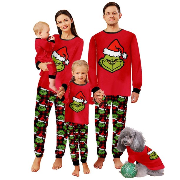 Matching Family Christmas Pajamas Set Red Sleepwear Holiday Clothes for Men Women Kids (Men, XL)