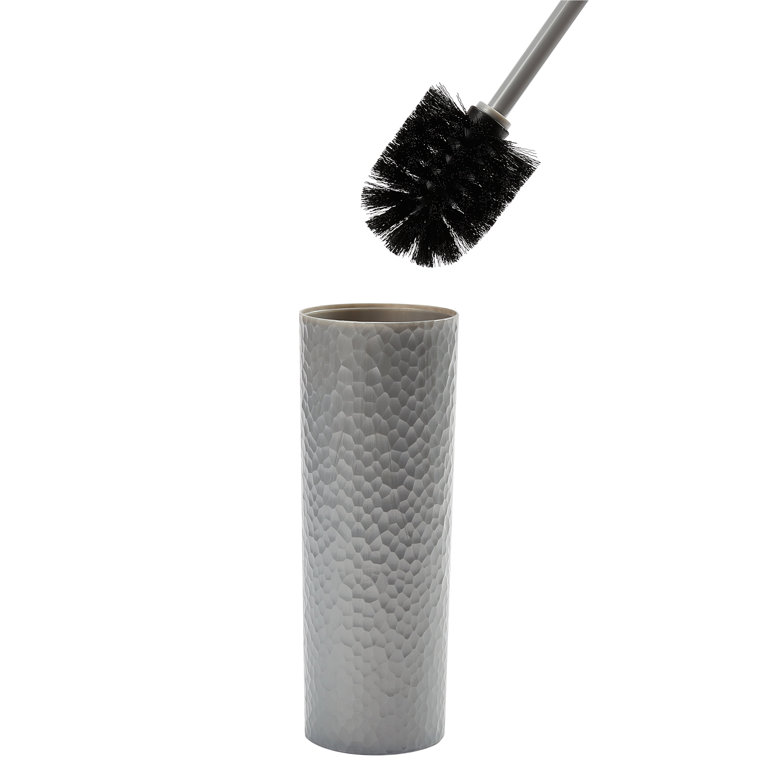 Bath Bliss Hammered Texture Toilet Brush in Silver