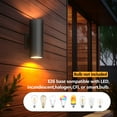 thumbnail image 4 of GEYANG Modern Outdoor Wall Light with Dusk to Dawn Sensor, Exterior Light Fixture Wall Mount Waterproof Anti-Rust Cylinder, Up and Down 2 Lights Black Sconces for Porch Patio House Outside Entryway, 4 of 7