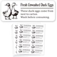 thumbnail image 1 of 180 etiquetas para cartón de huevos de pato sin lavar, 1 x 2,6 pulgadas (2,5 x 6,7 cm), pegatinas para huevos frescos de granja, pegatinas adhesivas PET para embalaje de huevos, cajas, contenedores,, 1 of 8