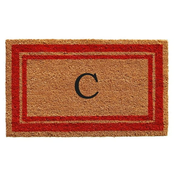 Calloway Mills Red Border 18" x 30" Monogram Outdoor Doormat (Letter C)