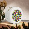 thumbnail image 6 of Yiaed Green Mushroom Print Travel Jewelry Case Bridesmaid Gift Boxes Jewelry Travel Organizer Small Round Jewelry Box Mini Storage-White, 6 of 7