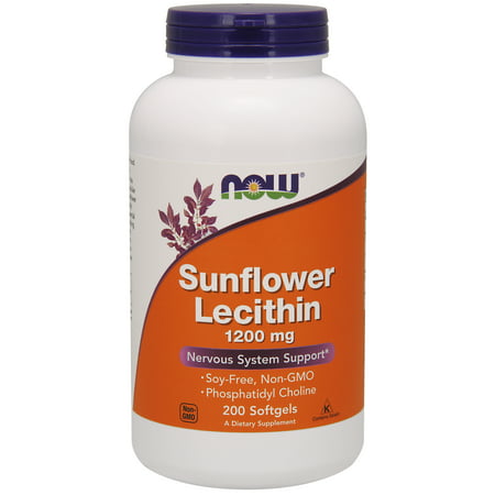 NOW Supplements, Sunflower Lecithin 1200 mg with Phosphatidyl Choline, 200 (Best Lecithin For Breastfeeding)