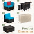thumbnail image 6 of Devoko Exclusive 13 Pieces Fire Pit Seating, Outdoor Sectional Rattan Sofa Set with 50000 BTU Propane Fire Pit Table, Blue, 6 of 6