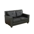 thumbnail image 2 of Gewnee 57" Faux Leather Upholstered Loveseats with Nailhead Trim for Living Room,Black, 2 of 8